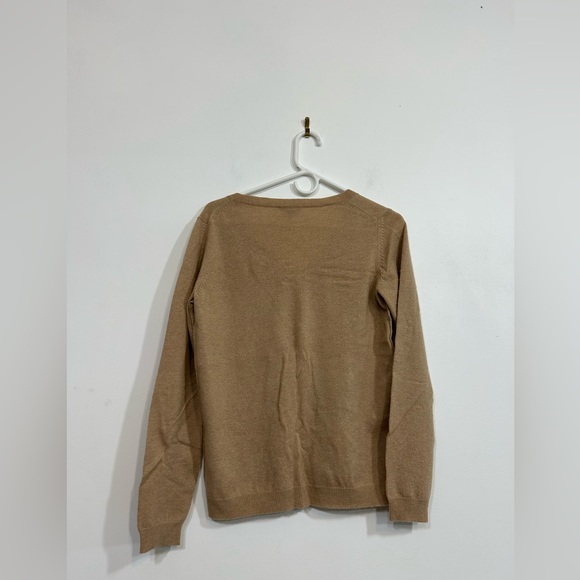 Theory V-neck Tan Sweater Women’s Size Large - Picture 5 of 5